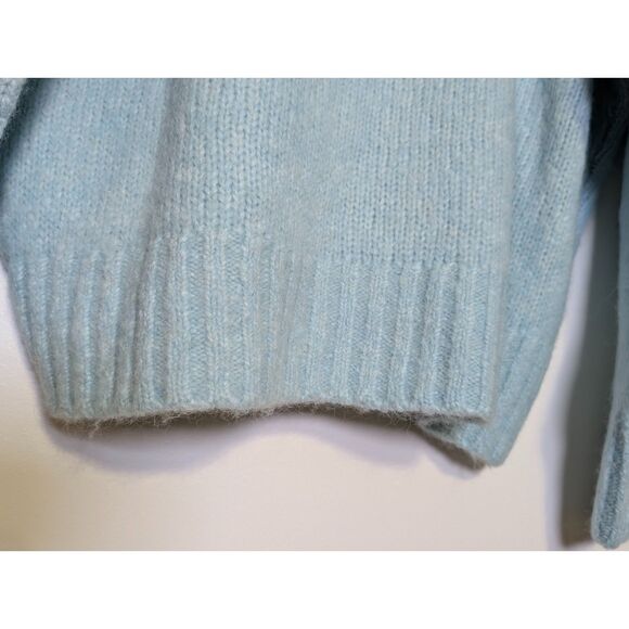 Madewell Alpaca Blend Turtleneck Sweater Sky Blue Hi Low NT592 XS NWT - Picture 9 of 14